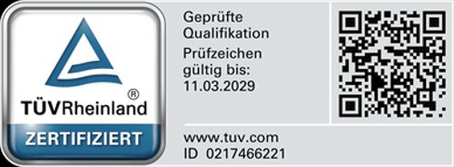 TÜV Rheinland Prüfzeichen ID 0217466221: geprüfte Qualifikation von Alexander Kiraly in Verkaufspsychologie